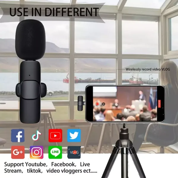 Mini bluetooth Speaker With Podcast Phone Sing 2 Rcm Wireless Lapel Clip for Vlog 2.4Ghz Microphone - Image 10