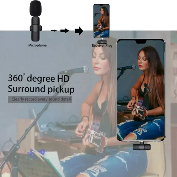 Mini bluetooth Speaker With Podcast Phone Sing 2 Rcm Wireless Lapel Clip for Vlog 2.4Ghz Microphone - Image 9
